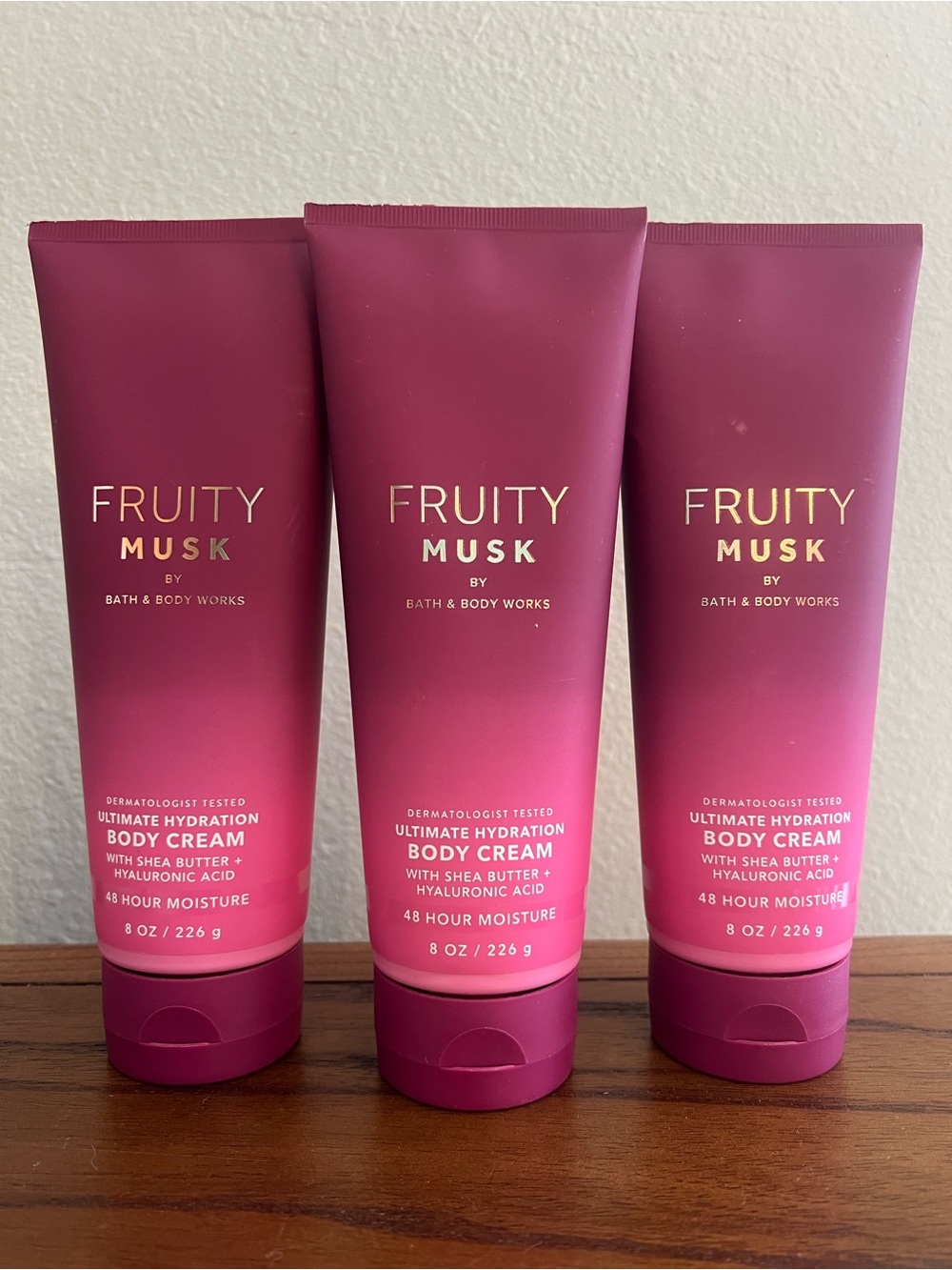 Bath & Body Works Fruity Musk Ultimate Hydration Body Cream, Set of 3, New
